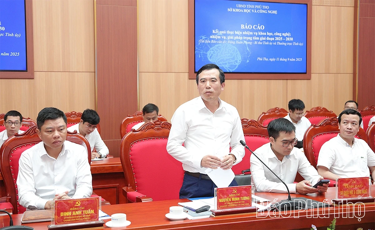 Thường trực Tỉnh ủy làm việc với Đảng ủy Sở Khoa học và Công nghệ