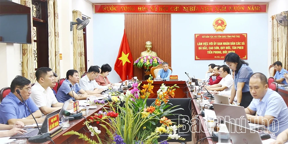 Sở Dân tộc và Tôn giáo làm việc với UBND các xã Đà Bắc, Cao Sơn, Quy Đức, Tân Pheo, Tiền Phong, Đức Nhàn