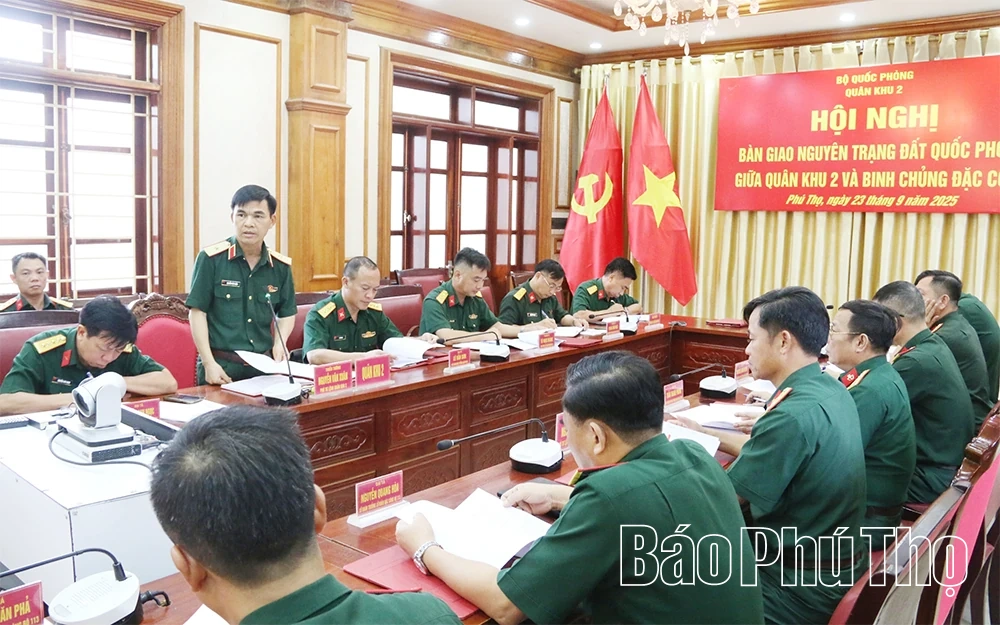 Quân khu 2 bàn giao đất quốc phòng cho Binh chủng Đặc công