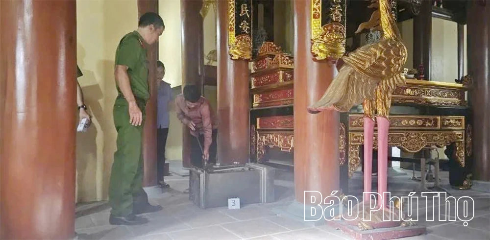 Công an xã Nguyệt Đức bắt giữ đối tượng trộm cắp tài sản tại đền, miếu