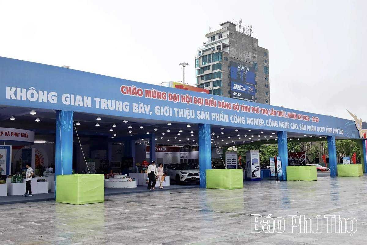 Đa dạng các sản phẩm trưng bày tại Đại hội đại biểu Đảng bộ tỉnh