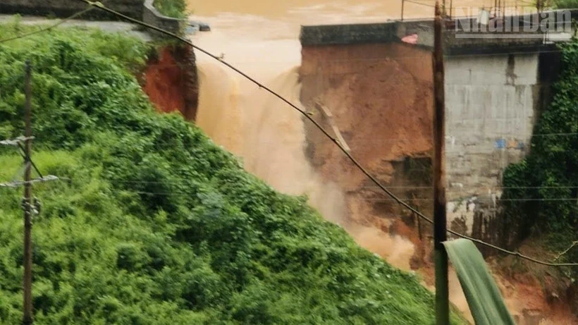 Vỡ đập thủy điện Bắc Khê, xã Tân Tiến, tỉnh Lạng Sơn