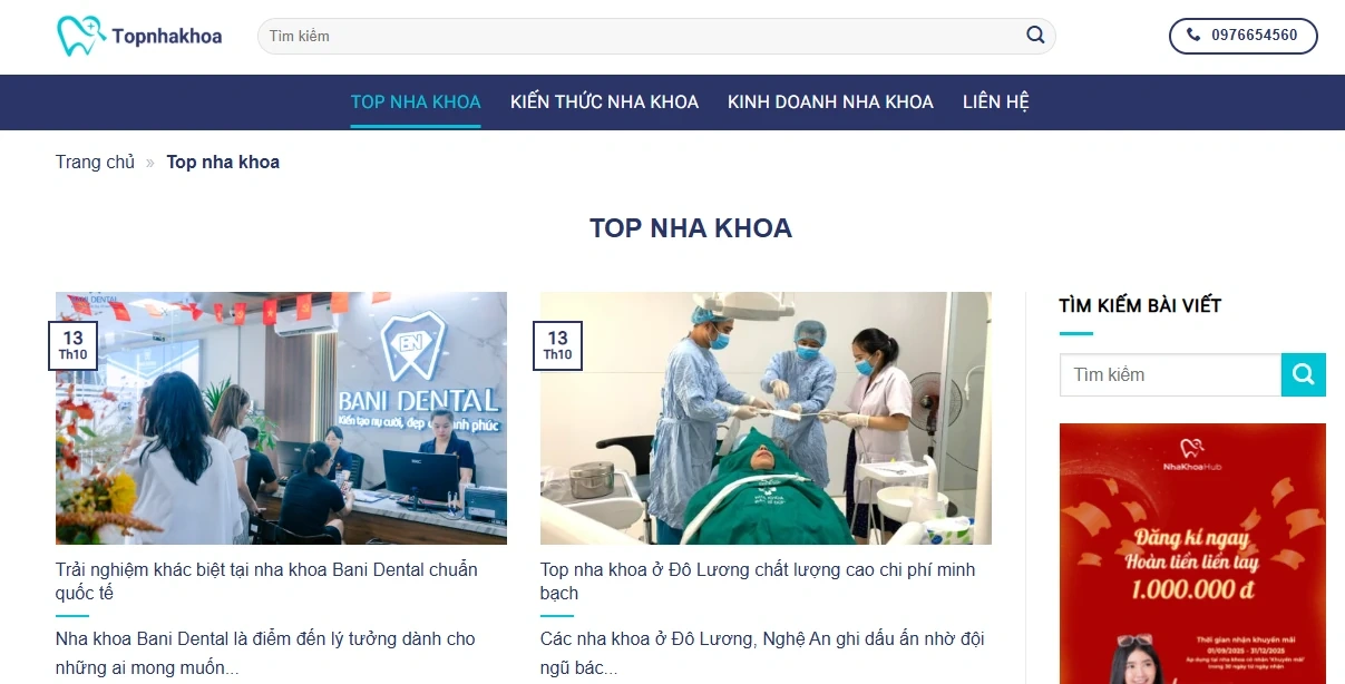 Topnhakhoa – Chuyên trang đánh giá nha khoa hàng đầu cho người Việt