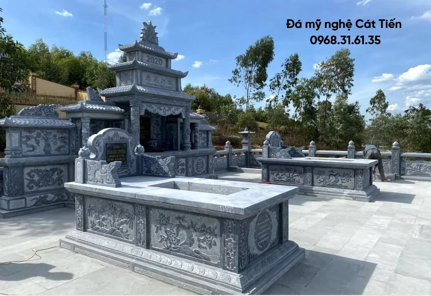 Giải pháp thi công mộ đá, lăng mộ đá hiện đại, minh bạch từ Đá Mỹ Nghệ Cát Tiến