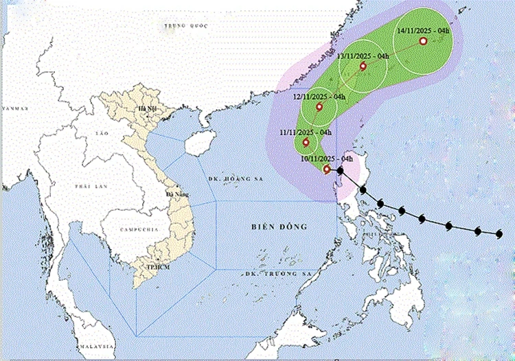 Thời tiết ngày 10/11: Bão Fung Wong vào Biển Đông với gió giật cấp 16 và trở thành bão số 14
