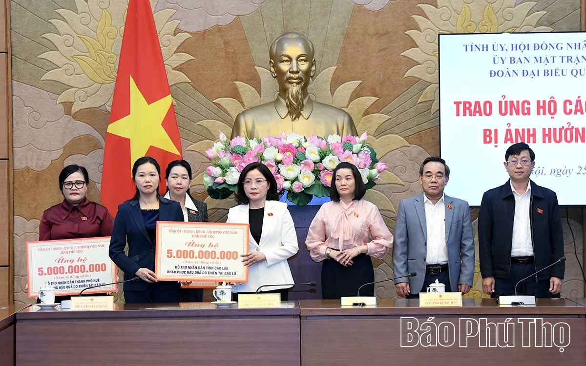 Phú Thọ hỗ trợ các tỉnh miền trung và Tây nguyên
