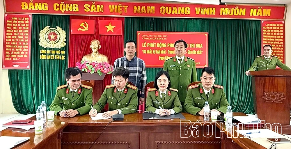 Công an xã Yên Lạc phát động phong trào thi đua “Ba nhất”