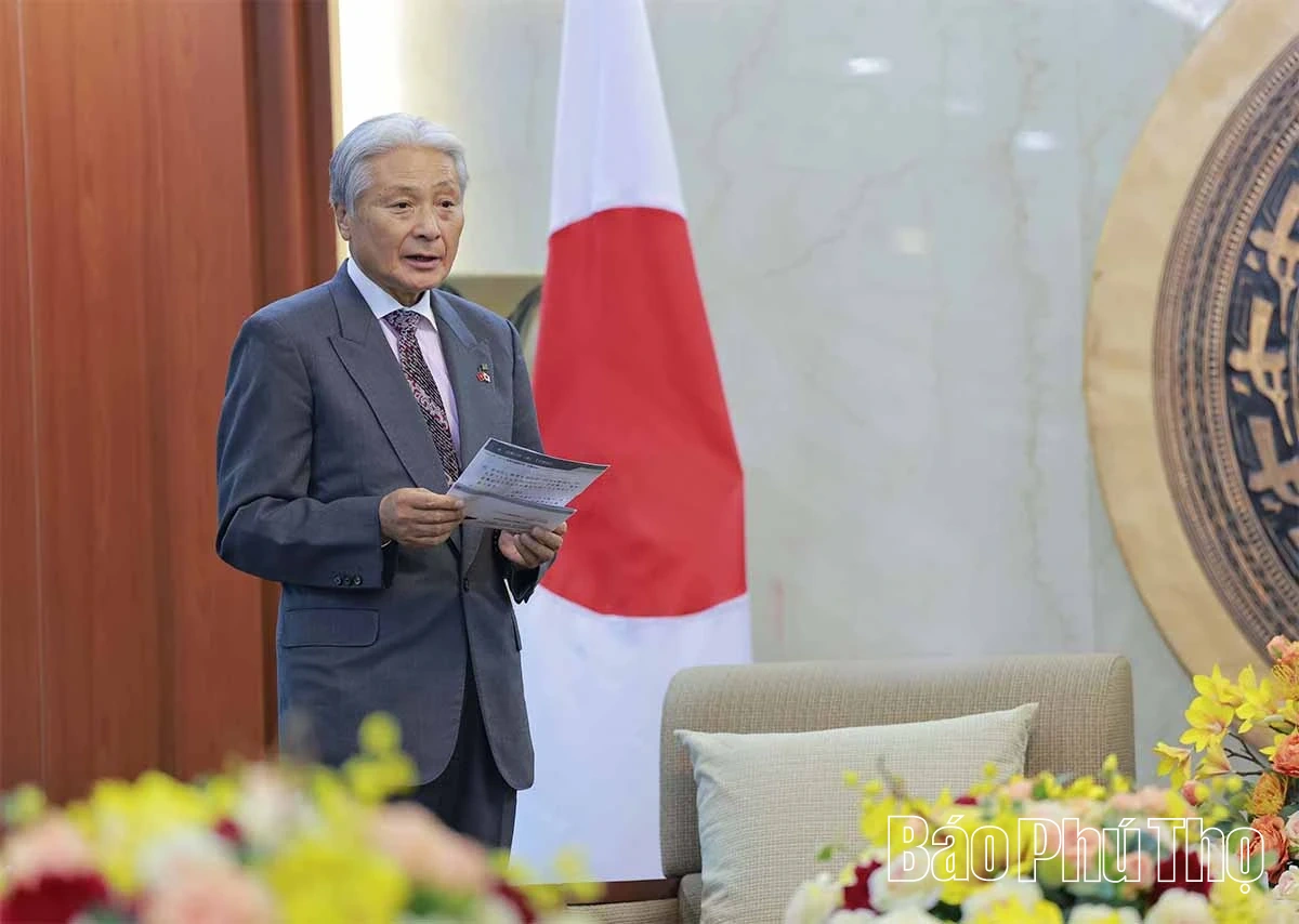 Bí thư Tỉnh ủy Trương Quốc Huy tiếp xã giao Đoàn công tác tỉnh Tochigi, Nhật Bản