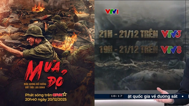 “Mưa đỏ” lên sóng QPVN, VTV giờ vàng cuối tuần