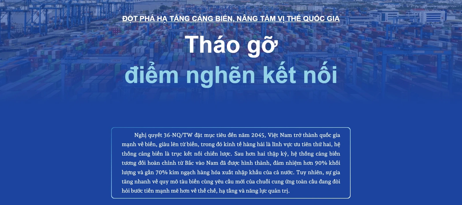 Đột phá hạ tầng cảng biển, nâng tầm vị thế quốc gia