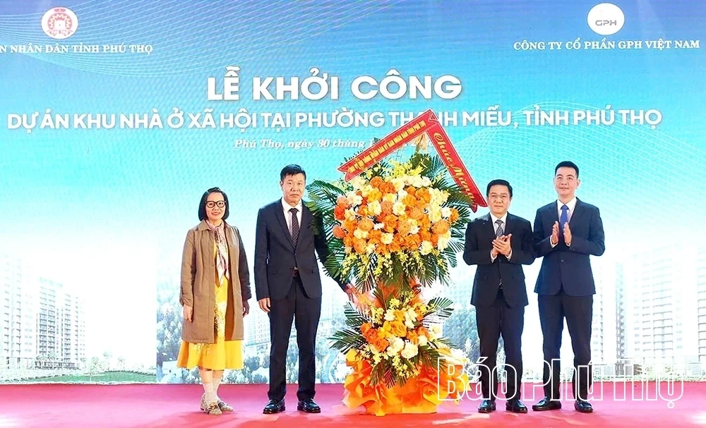 Groundbreaking Ceremony for Social Housing Project in Thanh Mieu Ward