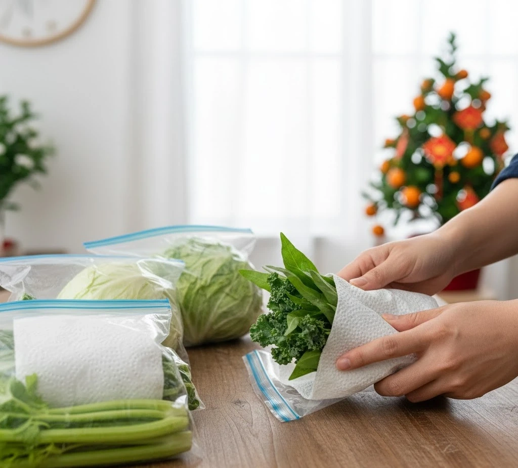 Cách bảo quản rau xanh không bị héo, nẫu trong ngày Tết