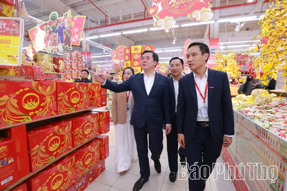 Thứ trưởng Bộ Công Thương Nguyễn Sinh Nhật Tân kiểm tra thị trường hàng hóa và cung ứng điện dịp Tết Nguyên đán