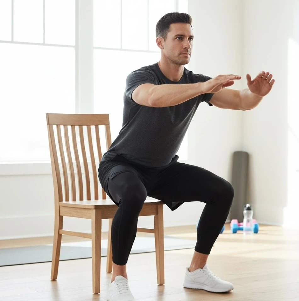 Bài tập 8 phút mỗi ngày giúp tăng cơ đùi sau tuổi 55