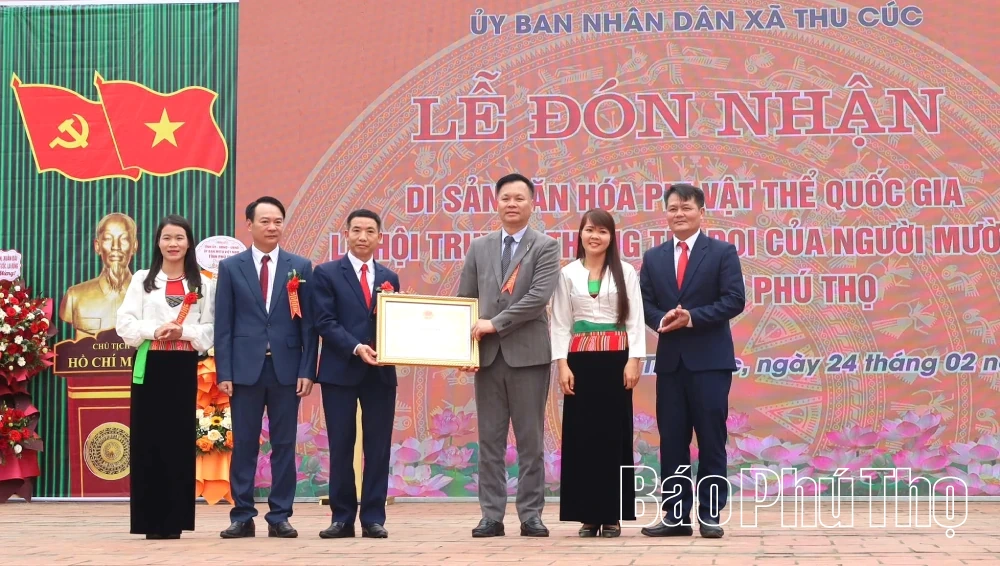 Đón nhận Di sản văn hóa phi vật thể quốc gia Lễ hội Tết Doi của người Mường xã Thu Cúc