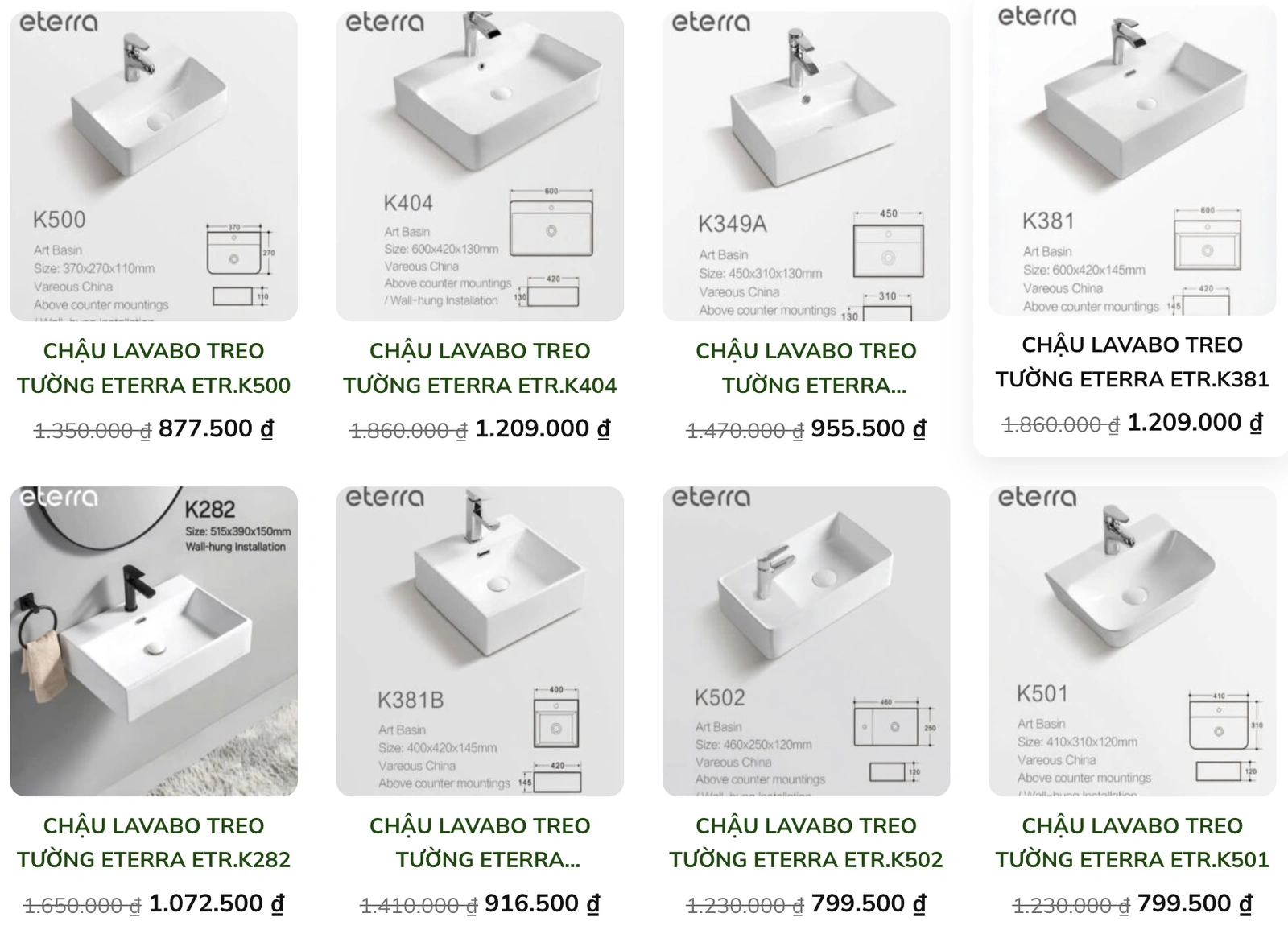 Tủ lavabo Eterra - Điểm nhấn tinh tế cho phòng tắm sang trọng