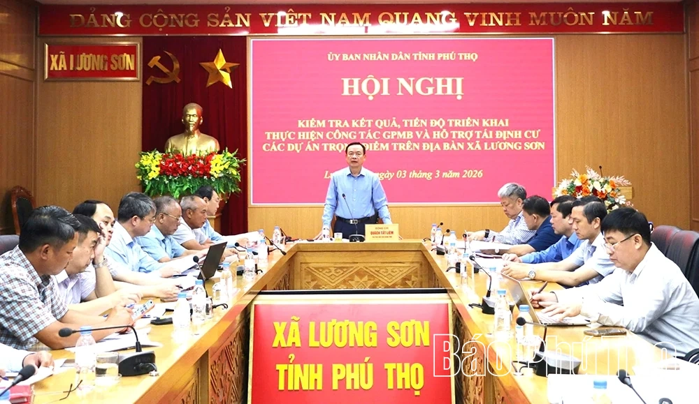 Phó Chủ tịch UBND tỉnh Quách Tất Liêm kiểm tra tiến độ các dự án giao thông trọng điểm tại xã Lương Sơn