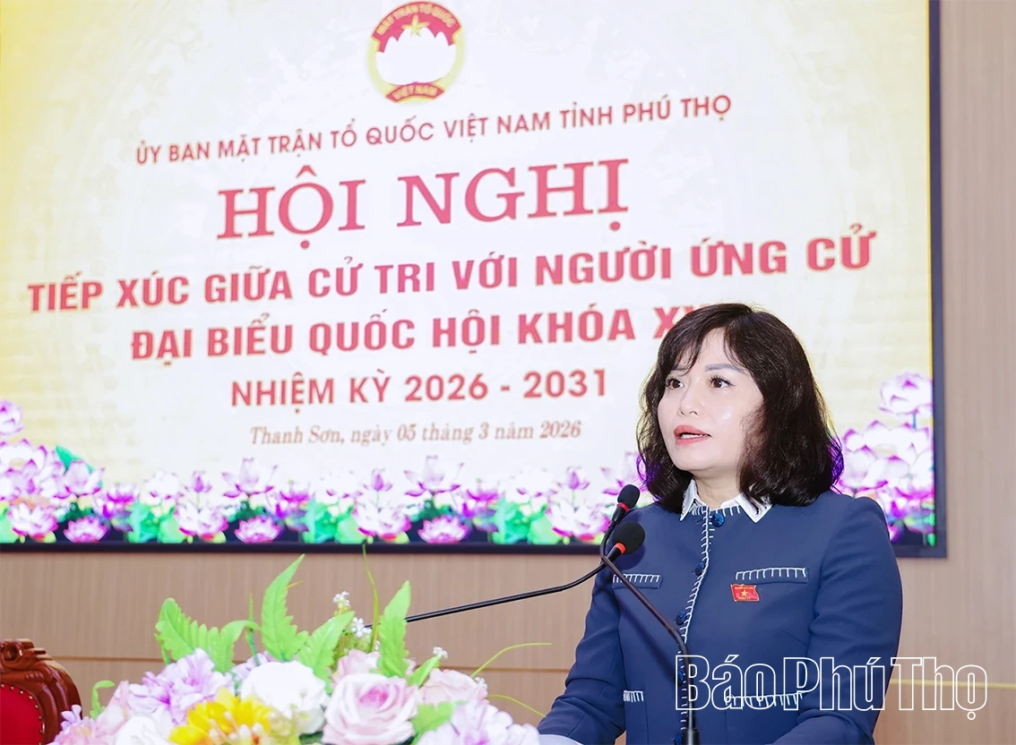 Ứng cử viên ĐBQH khóa XVI tiếp xúc cử tri tại xã Thanh Sơn