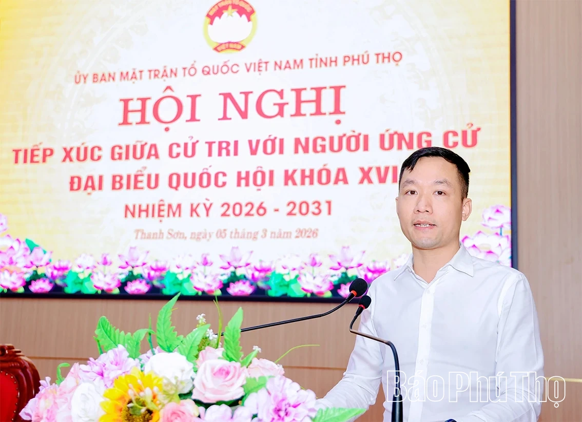 Ứng cử viên ĐBQH khóa XVI tiếp xúc cử tri tại xã Thanh Sơn