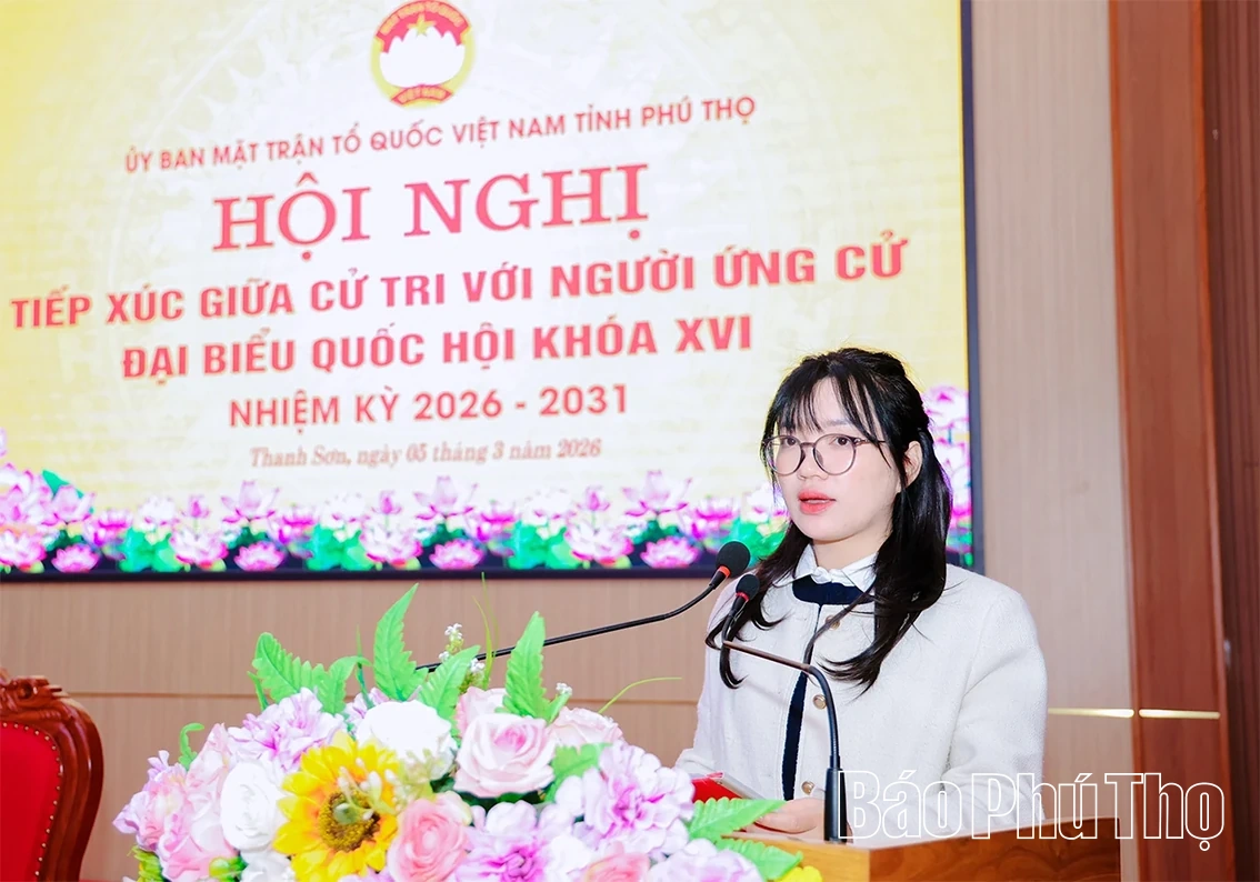 Ứng cử viên ĐBQH khóa XVI tiếp xúc cử tri tại xã Thanh Sơn