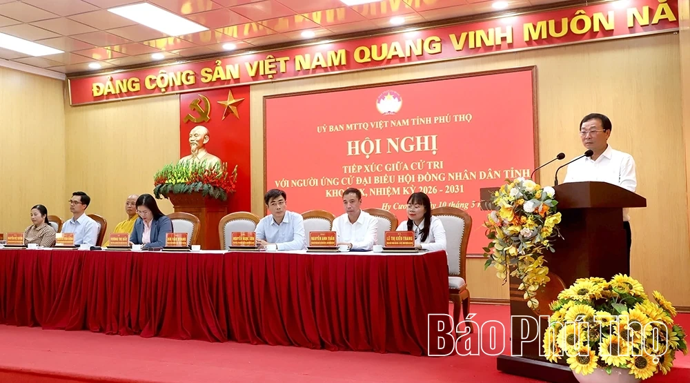 Ứng cử viên đại biểu HĐND tỉnh tiếp xúc cử tri tại xã Hy Cương