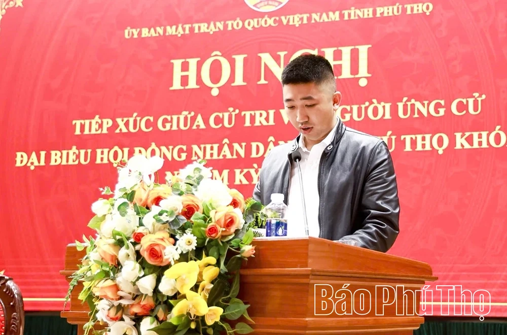 Ứng cử viên đại biểu HĐND tỉnh thuộc Đơn vị bầu cử số 14 tiếp xúc cử tri phường Vĩnh Yên