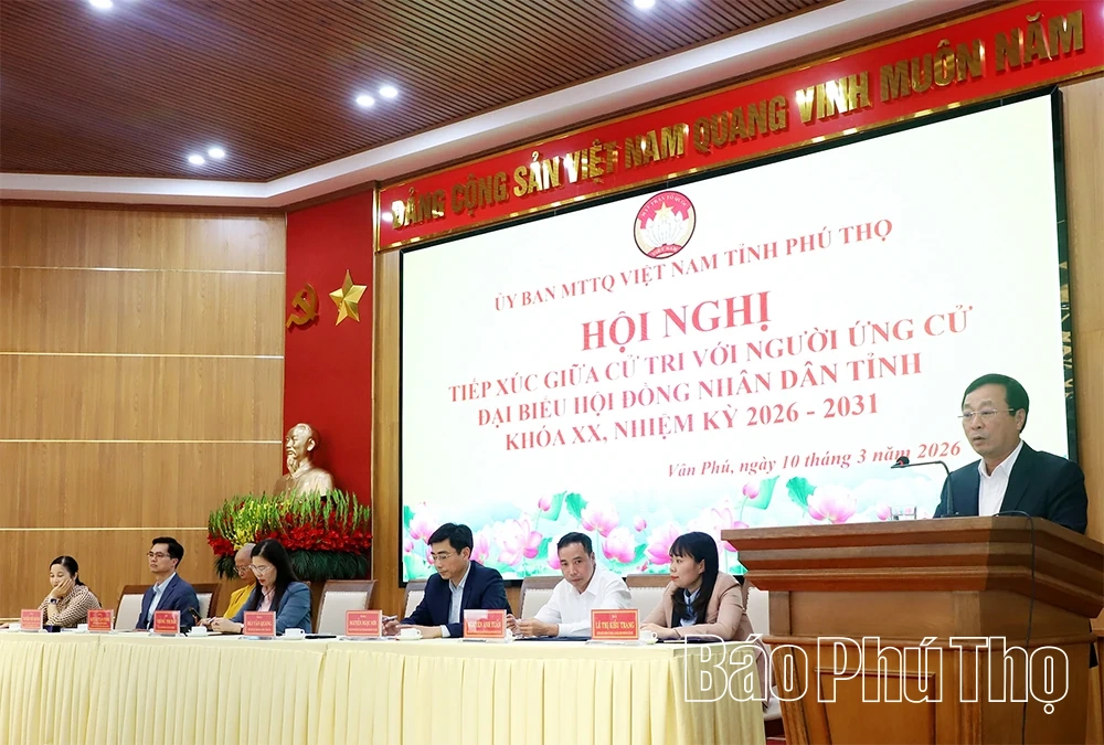 Các ứng cử viên đại biểu HĐND tỉnh tiếp xúc cử tri, vận động bầu cử tại phường Vân Phú