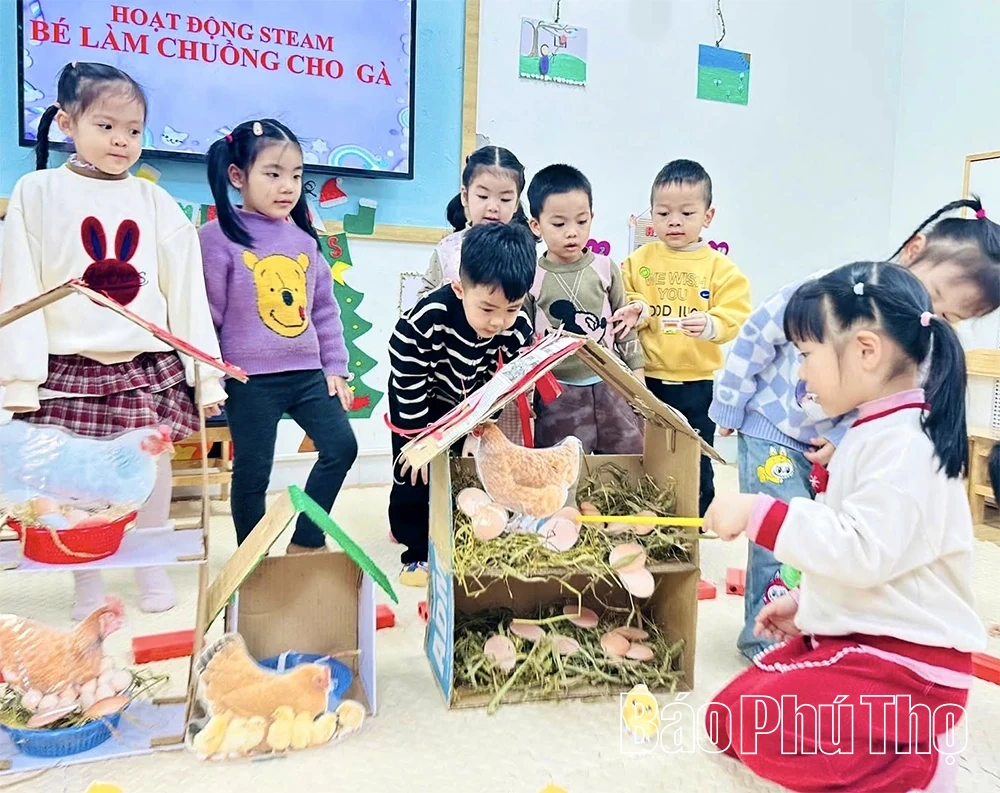 Trẻ mầm non hứng thú với phương pháp giáo dục STEAM