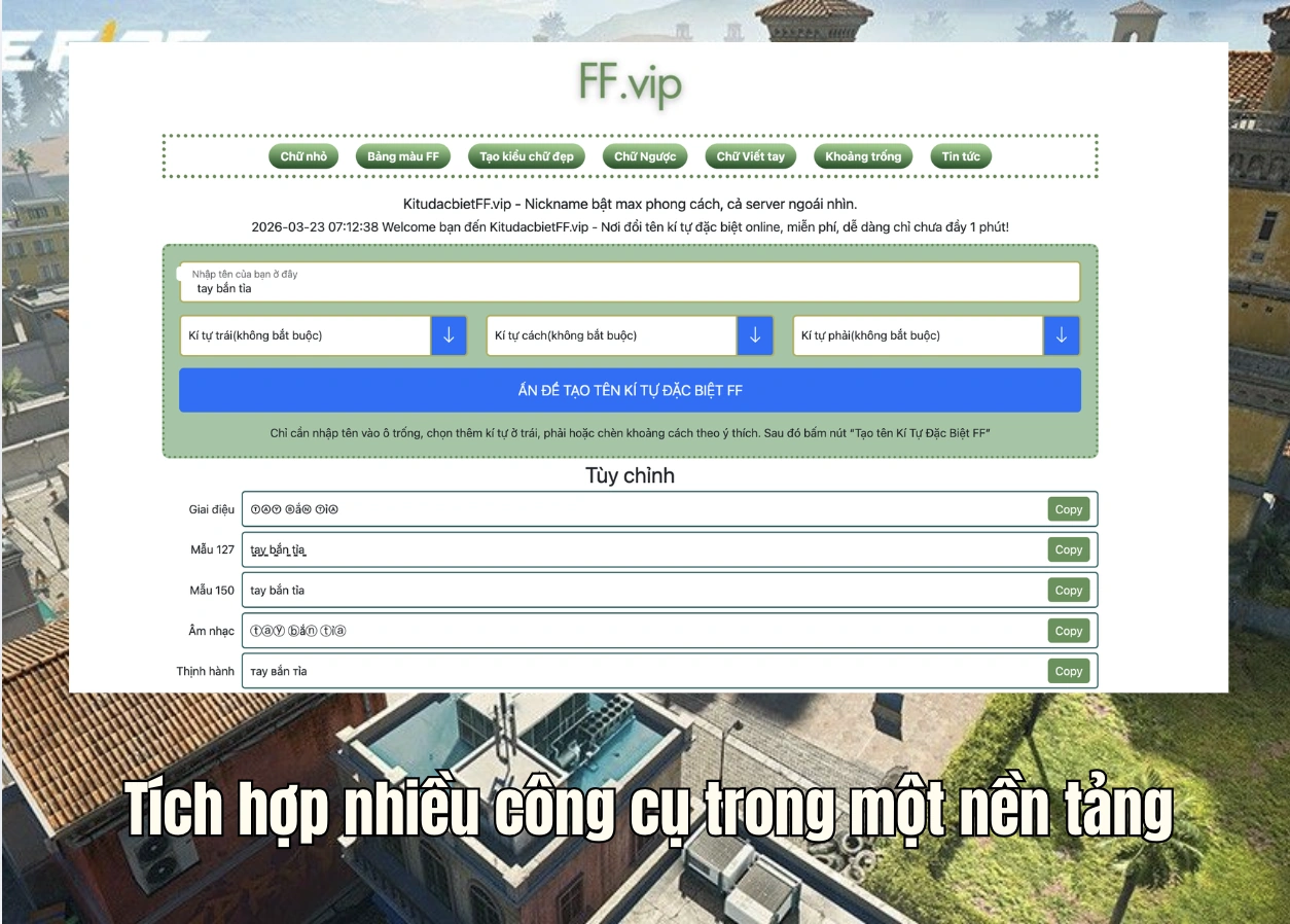 Kí Tự Đặc Biệt FF: Trải nghiệm nâng cấp tên Free Fire trong tích tắc