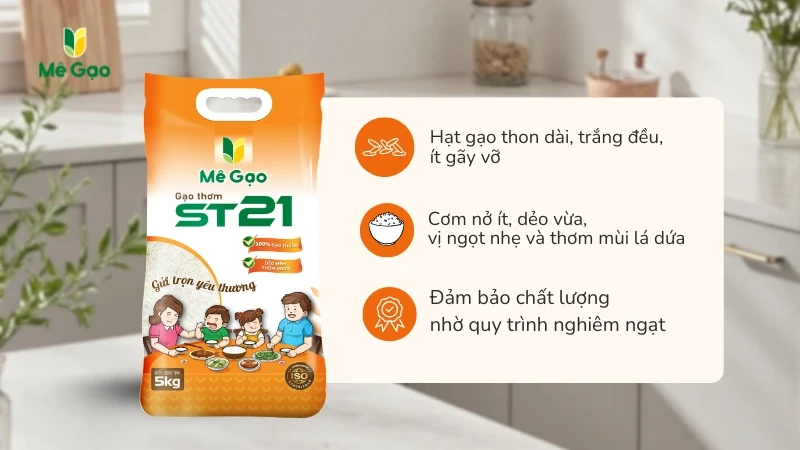 Giá trị dinh dưỡng trong 100g gạo ST21: Bảng thành phần chi tiết
