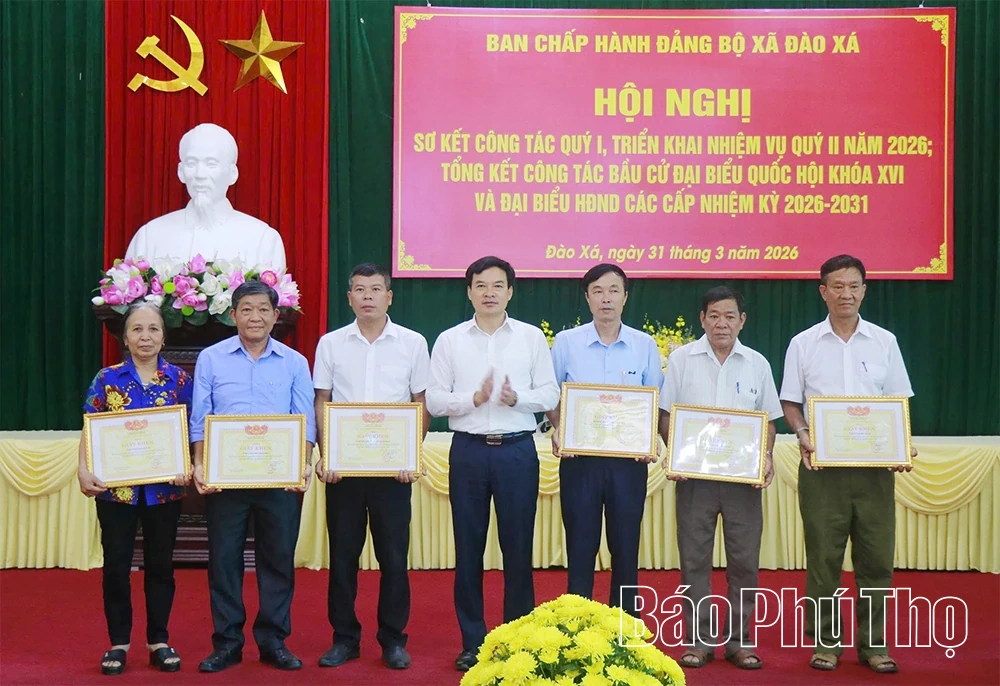 Xã Đào Xá sơ kết nhiệm vụ quý I, tổng kết công tác bầu cử