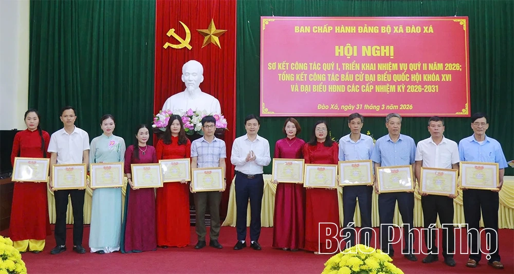 Xã Đào Xá sơ kết nhiệm vụ quý I, tổng kết công tác bầu cử