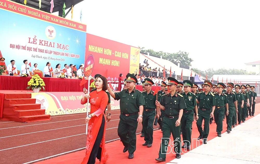 Khai mạc Đại hội Thể dục thể thao xã Lập Thạch lần thứ nhất năm 2026