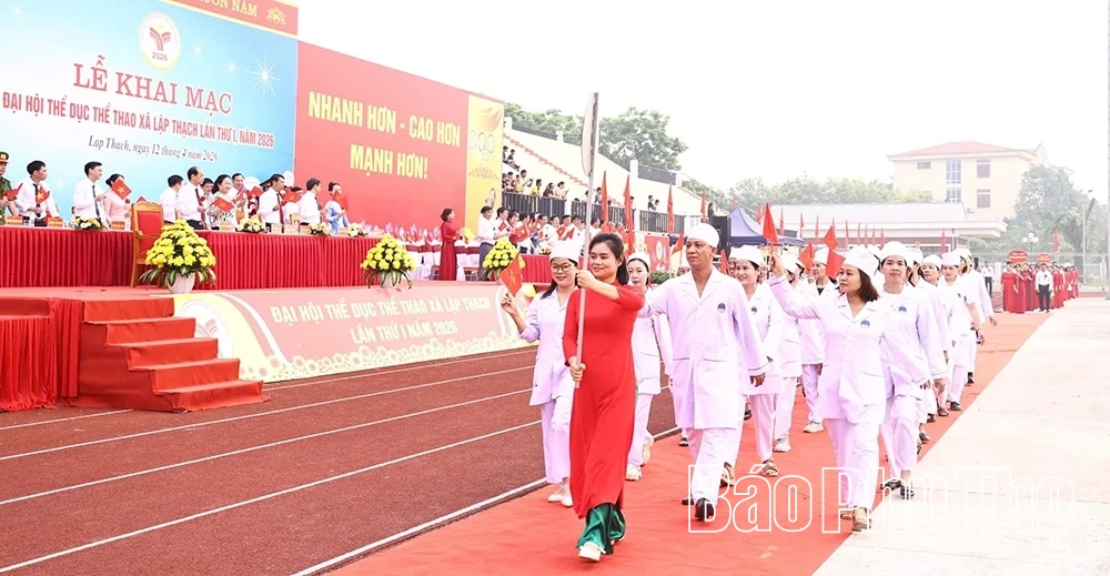 Khai mạc Đại hội Thể dục thể thao xã Lập Thạch lần thứ nhất năm 2026
