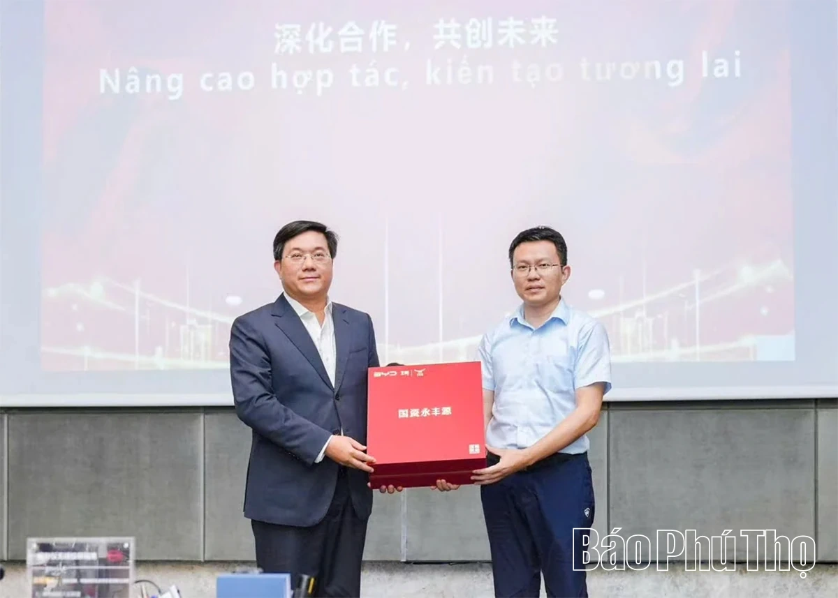 Đoàn đại biểu tỉnh Phú Thọ làm việc với Tập đoàn BYD về hợp tác trong lĩnh vực xe điện và năng lượng mới