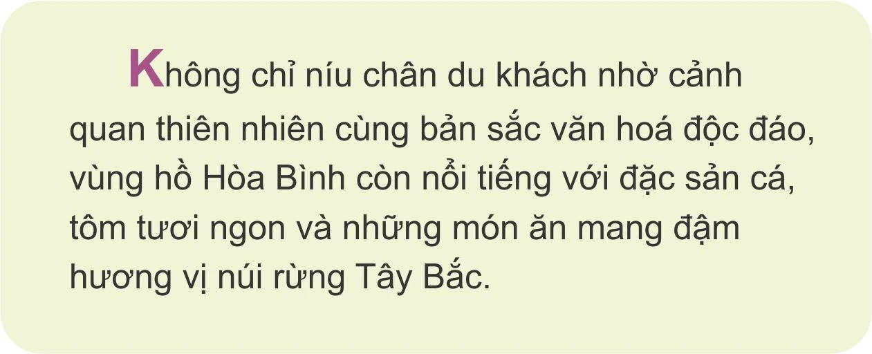 Hấp dẫn ẩm thực vùng hồ Hòa Bình