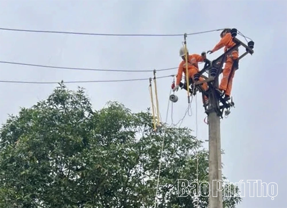 Điện lực Lập Thạch diễn tập phòng, chống thiên tai và cứu nạn 2026