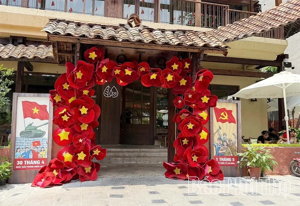 A Vibrant Display of Flags and Flowers to Celebrate April 30 and May 1
