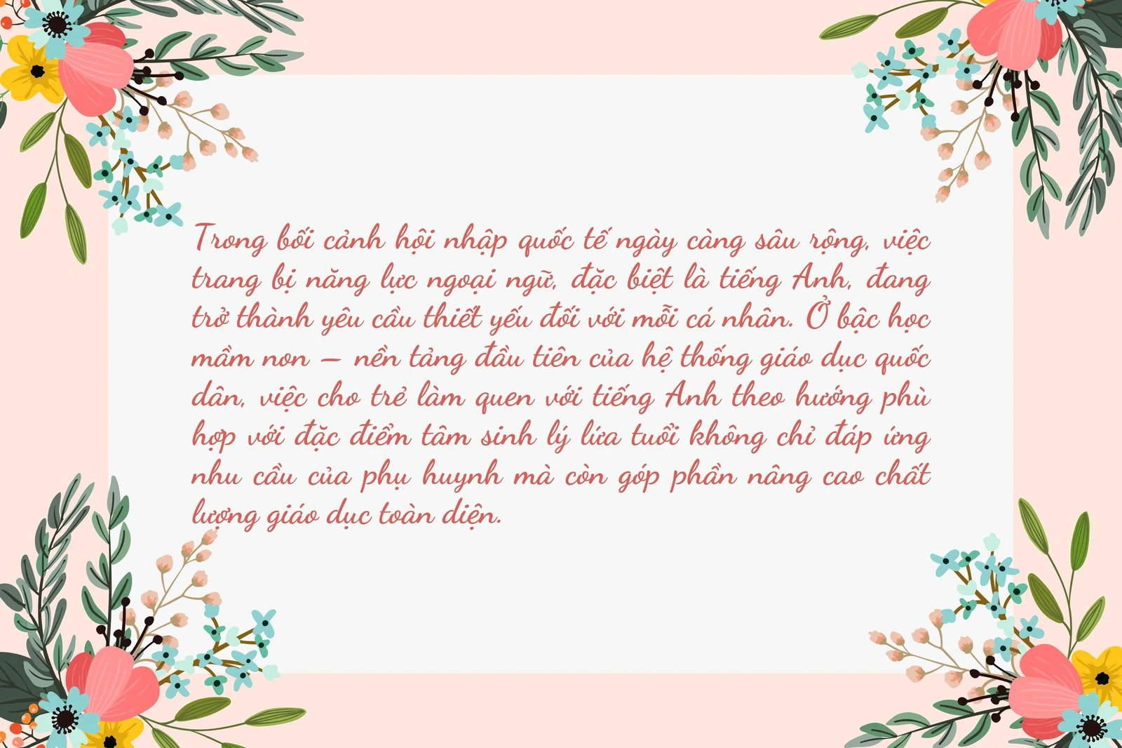 Khơi mở tiếng Anh cho trẻ mầm non