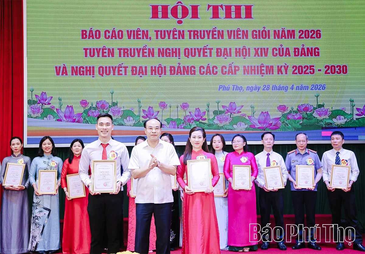 Bế mạc Hội thi Báo cáo viên, Tuyên truyền viên giỏi Đảng bộ các cơ quan Đảng tỉnh năm 2026