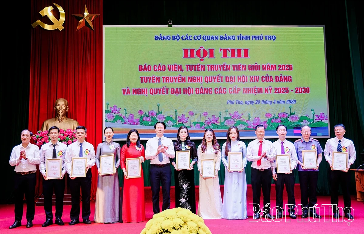 Bế mạc Hội thi Báo cáo viên, Tuyên truyền viên giỏi Đảng bộ các cơ quan Đảng tỉnh năm 2026