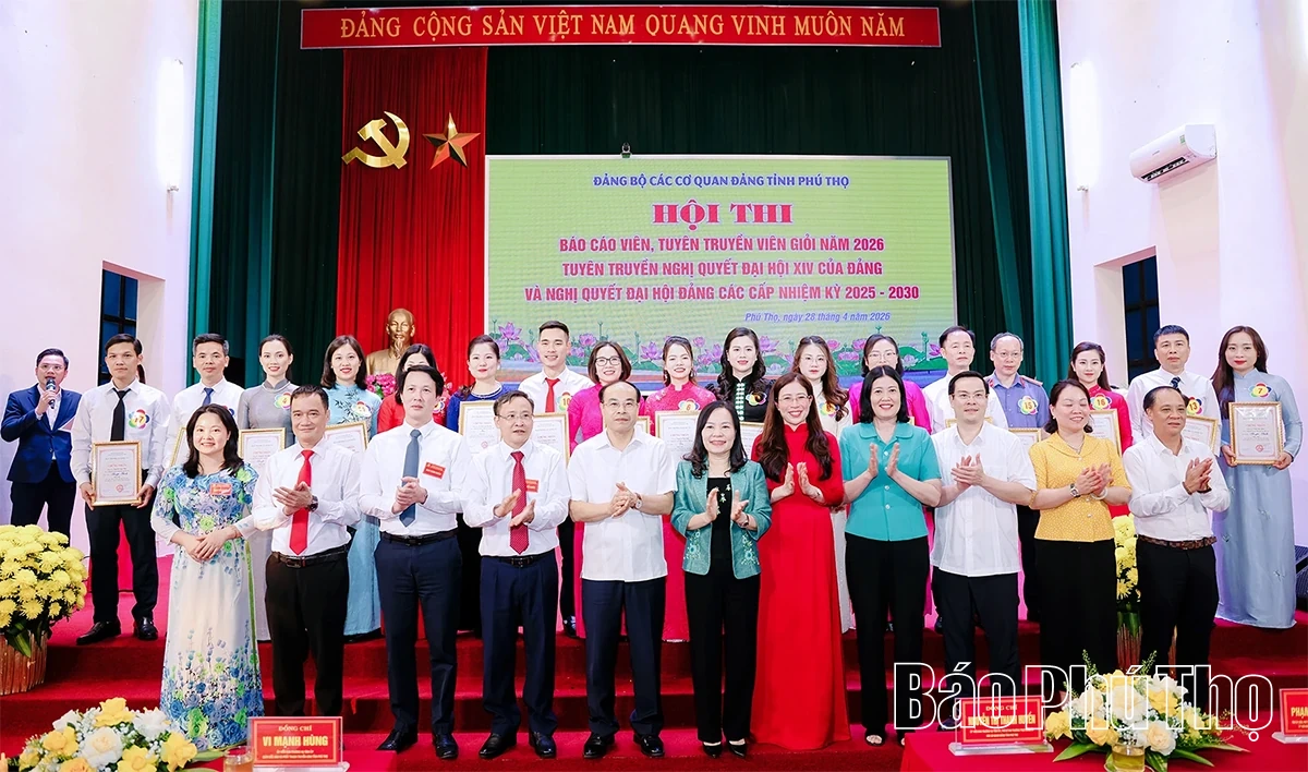 Bế mạc Hội thi Báo cáo viên, Tuyên truyền viên giỏi Đảng bộ các cơ quan Đảng tỉnh năm 2026