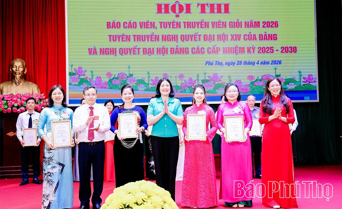 Bế mạc Hội thi Báo cáo viên, Tuyên truyền viên giỏi Đảng bộ các cơ quan Đảng tỉnh năm 2026