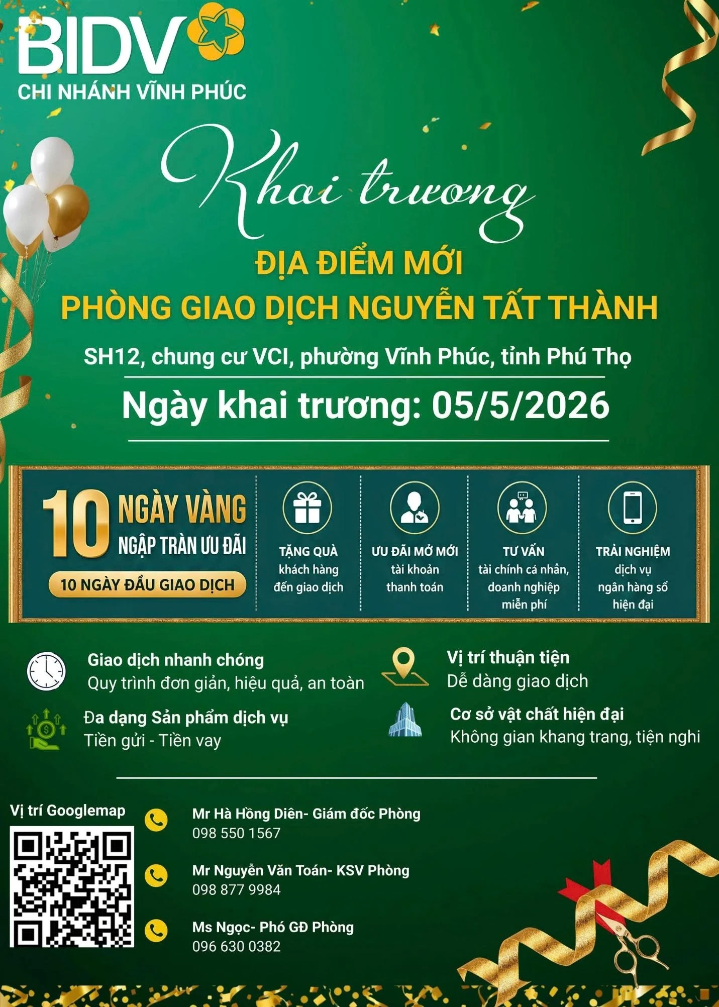 BIDV khai trương địa điểm mới