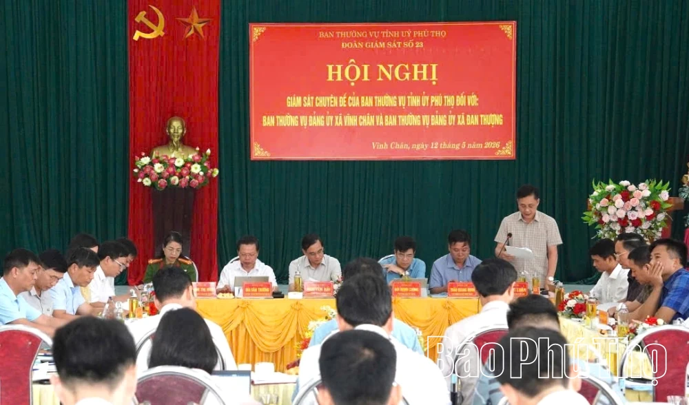 Đoàn giám sát số 23 giám sát việc thực hiện nghị quyết tại xã Vĩnh Chân, Đan Thượng