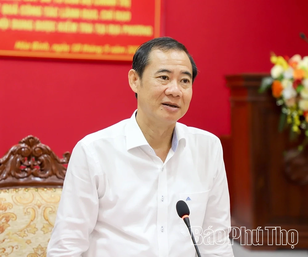 Đoàn kiểm tra, giám sát số 15 của Bộ Chính trị làm việc với Đảng ủy phường Hòa Bình