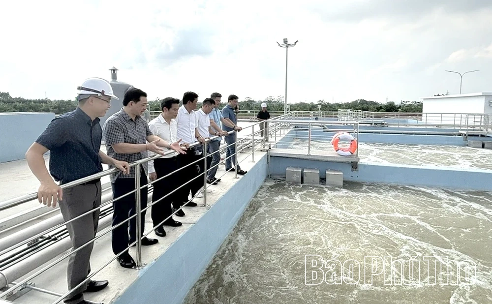 Khảo sát tiến độ các công trình bảo vệ môi trường tại KCN Nam Bình Xuyên