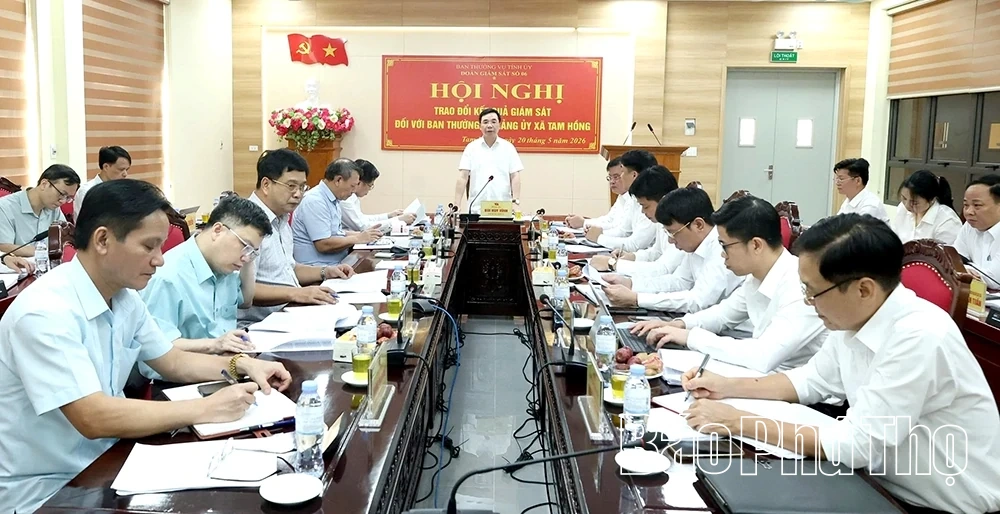 Trao đổi kết quả giám sát đối với Ban Thường vụ Đảng ủy xã Tam Hồng