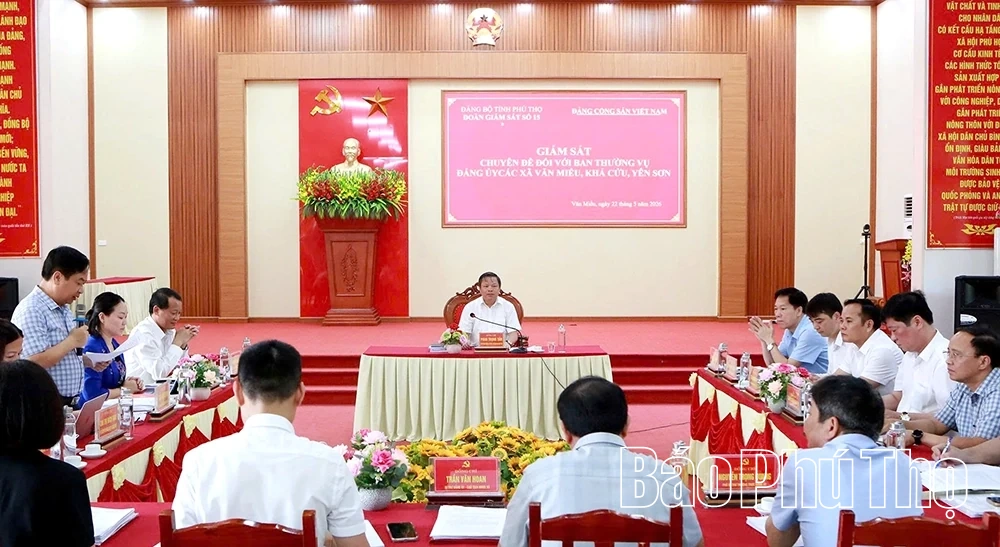 Giám sát chuyên đề đối với Ban Thường vụ Đảng ủy các xã Văn Miếu, Khả Cửu, Yên Sơn