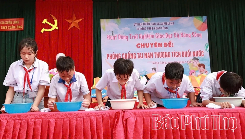 Ngoại khóa “Phòng tránh tai nạn thương tích, đuối nước” - Cách làm thiết thực ở Trường THCS Xuân Lũng